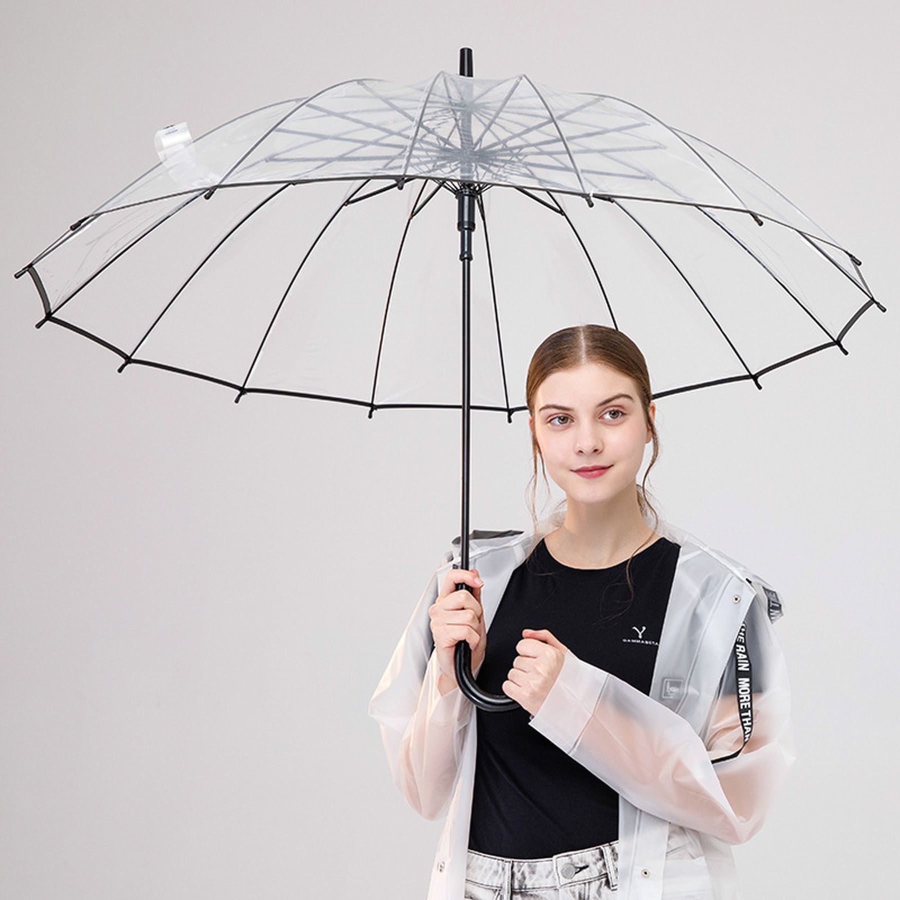 47 Inch Bubble Clear Windproof Dome Wedding Rain Umbrella 10