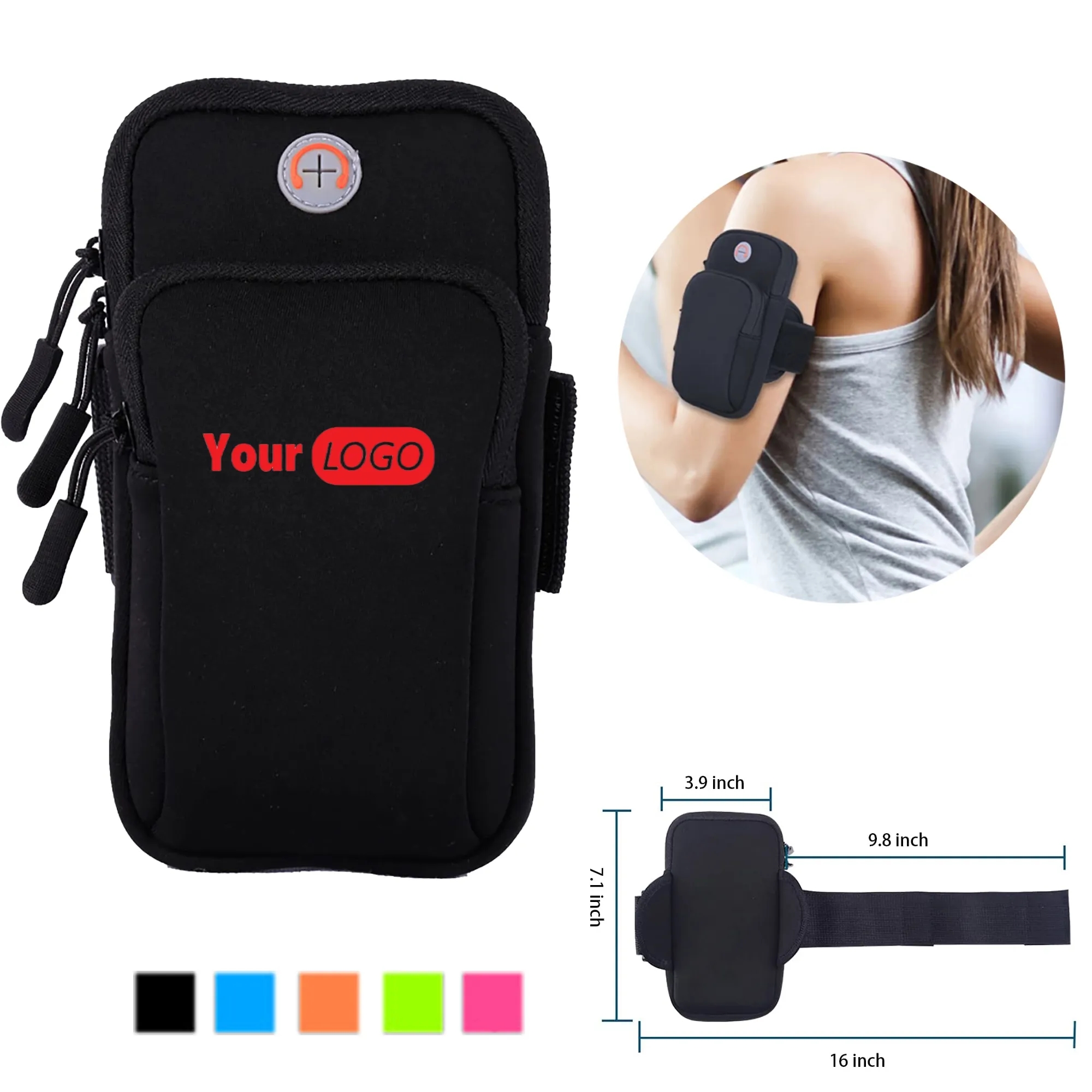 Adjustable Arm Strap Fitness Sport Cell Phone Bag Key Pocket 4