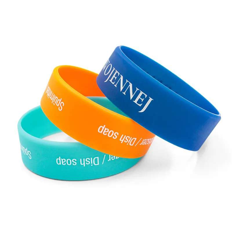 1" Screen Printed Silicone Bracelets 2