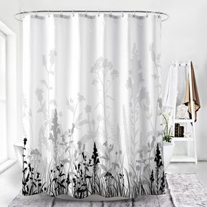 Digital Floral Print Shower Curtain 3