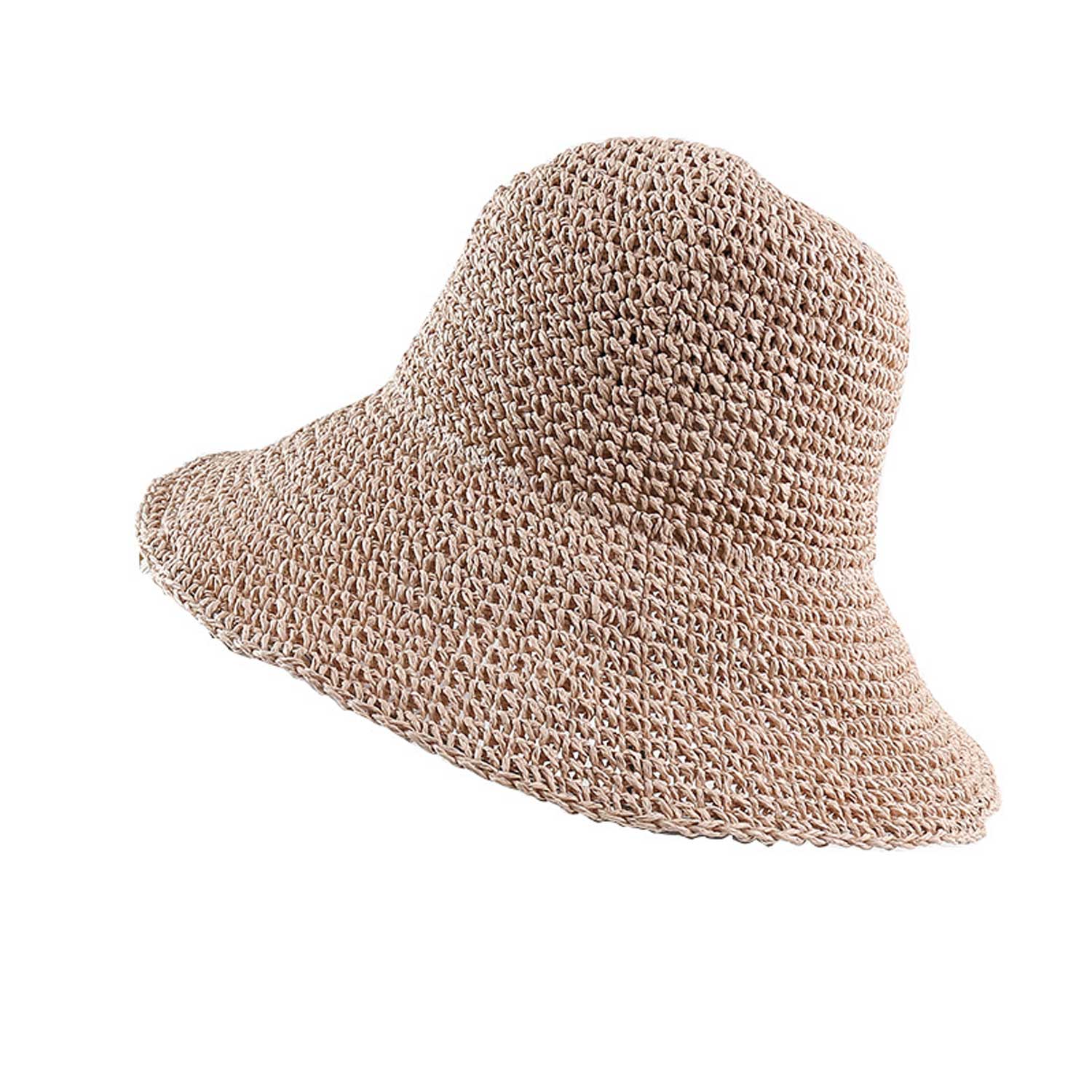 Wide Brim Crochet Foldable Fisherman Vacation Hat for Women 10