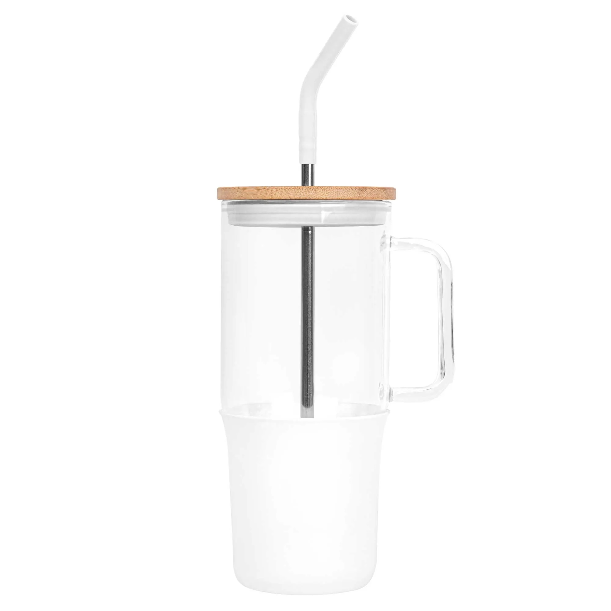 32oz. Glass Tumbler with Handle and Straw 3