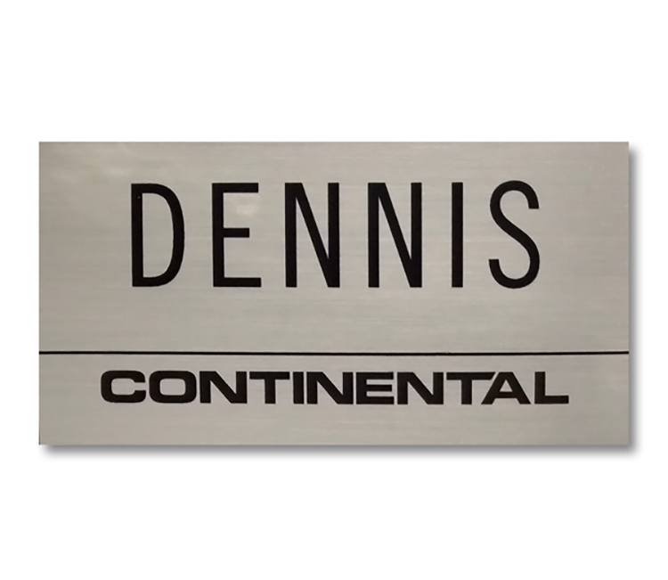 The Zeus full color metallic plastic name badge 1.5"x3" 4