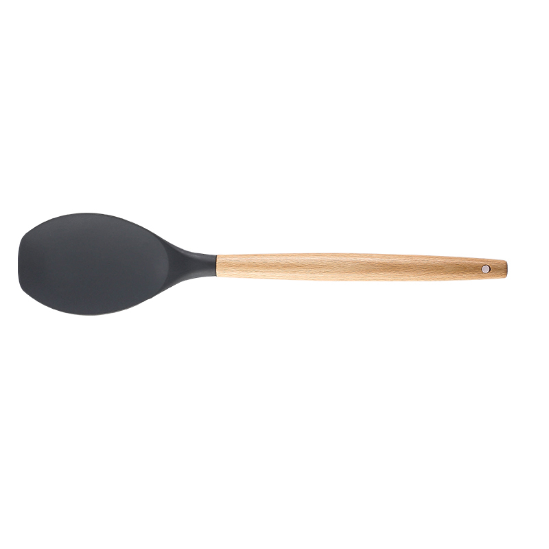 Silicone Cooking or Serving Utensil with Wooden Handle – Sold Individually or as a Set 28