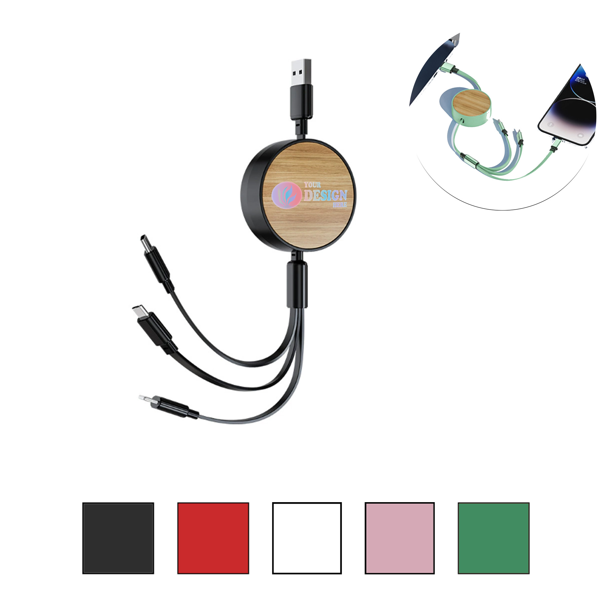 Retractable 3 in 1 Charging Cable 1