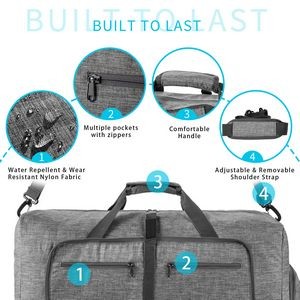 300D Oxford Foldable Travel Duffel Bag 65L 3