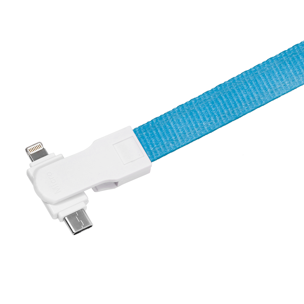 Justine Street 900cm Lanyard, 4in1 Charging Cable w/ USB Tip and Type C 15