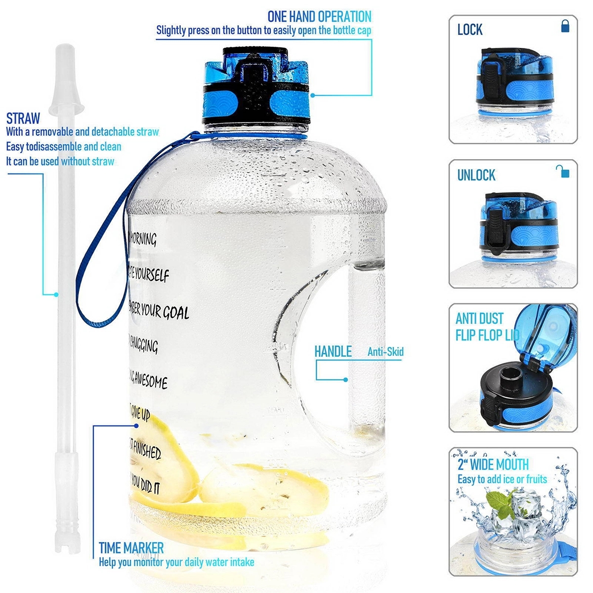 128oz GYM Gallon Water Jug 2