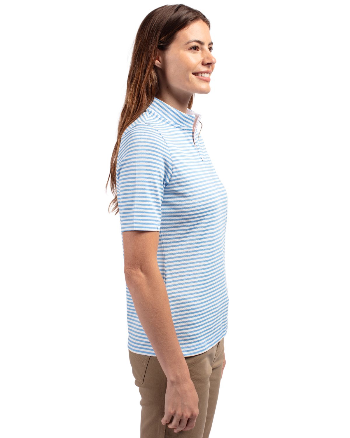 Virtue Eco Pique Stripe Recycled Womens Top