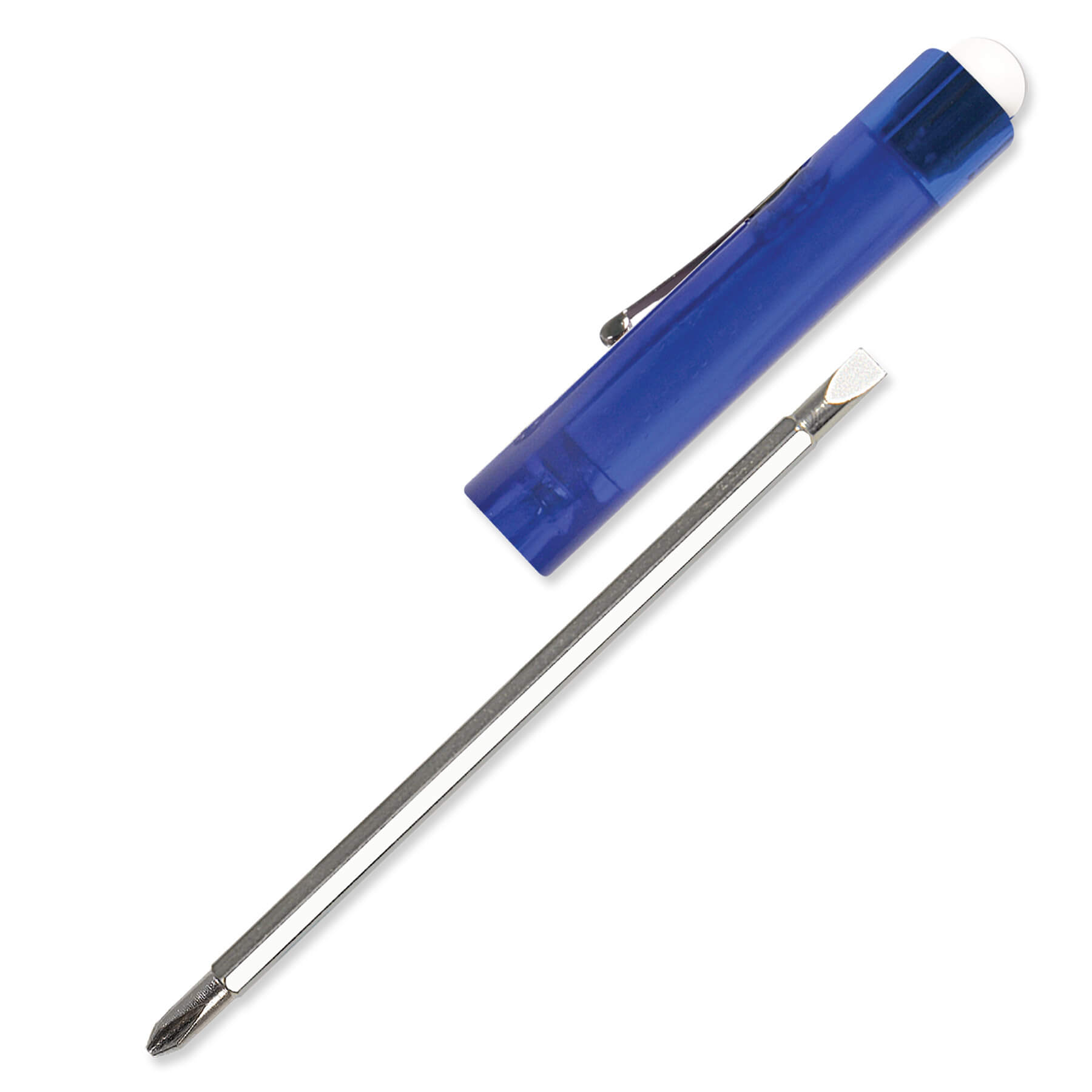 Jumbo Pocket Screwdriver Reversible Flat Blade + Button 45