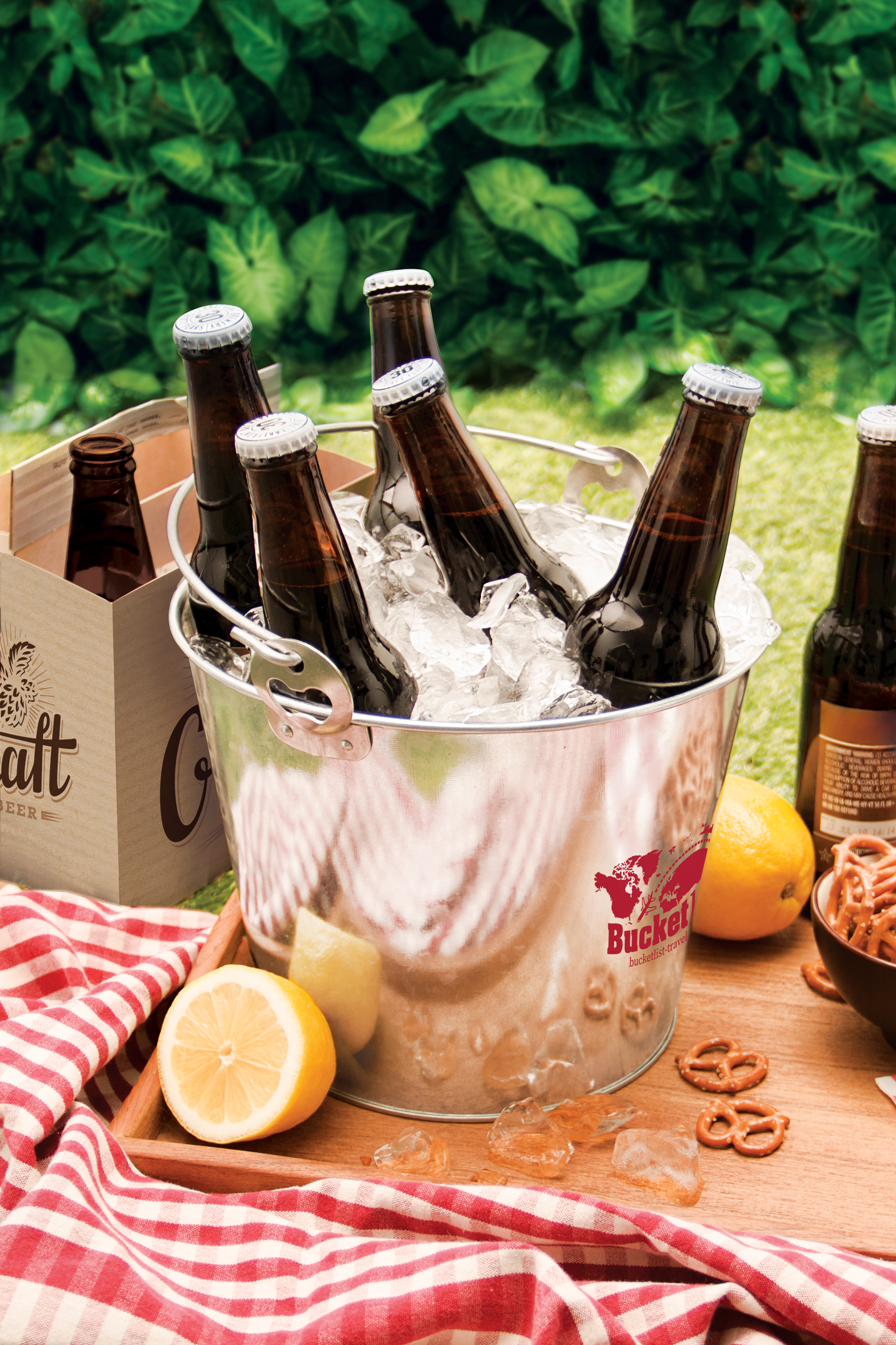 5 Qt Galvanized Ice Bucket w/Bottle Opener 5
