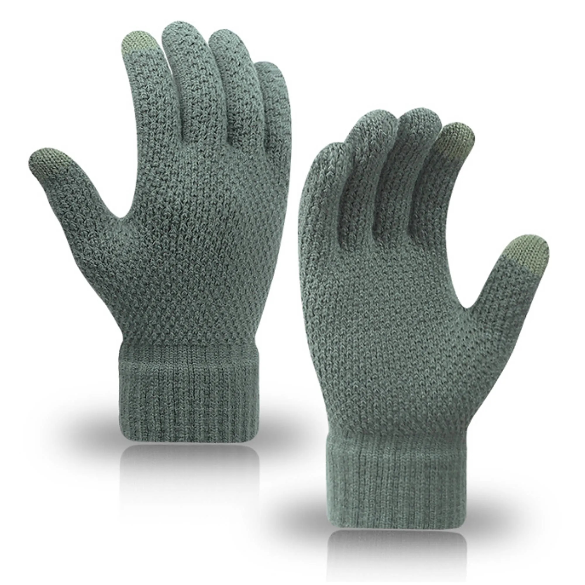 Touchscreen-Compatible Knit Winter Gloves 1
