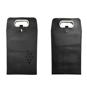 Buckled Dual Bottles PU Leather Wine Bag with Grape Window 6