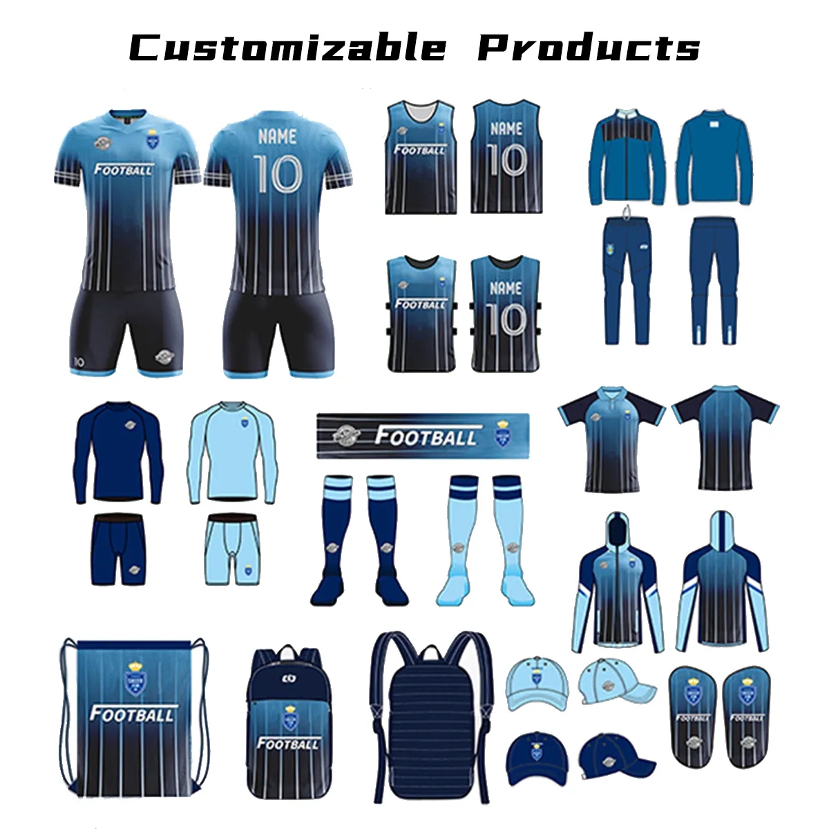 Customize Soccer Team Uniform with Any Name Number Logo 5