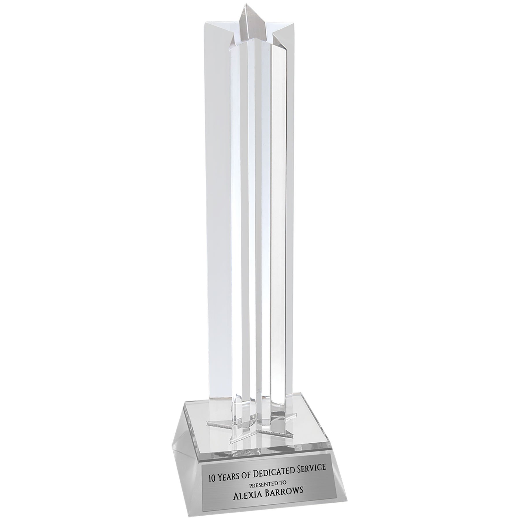 8.5" Silver Star Column Acrylic Award