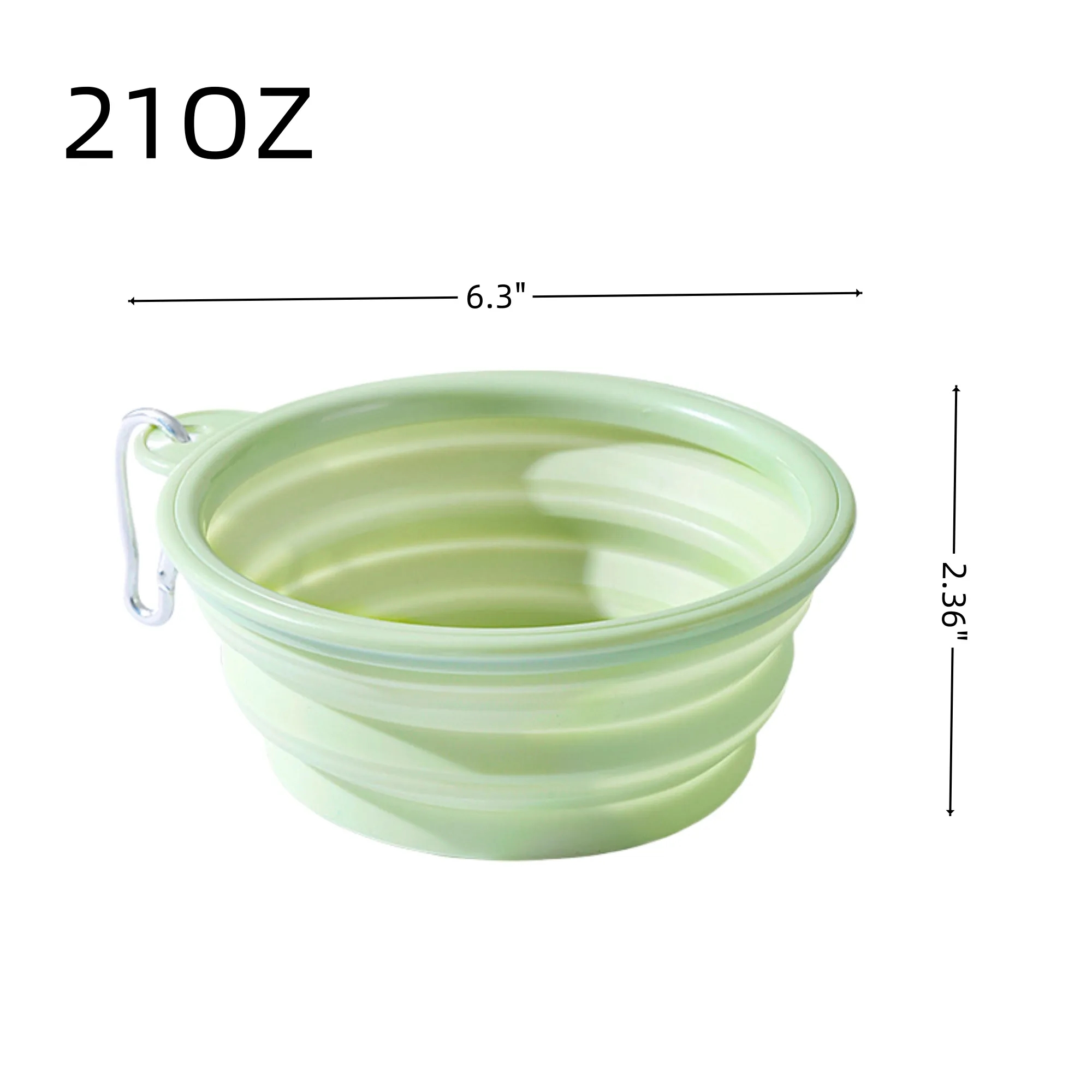 21oz Outdoor Collapsible Pet Bowl With Carabiner 3