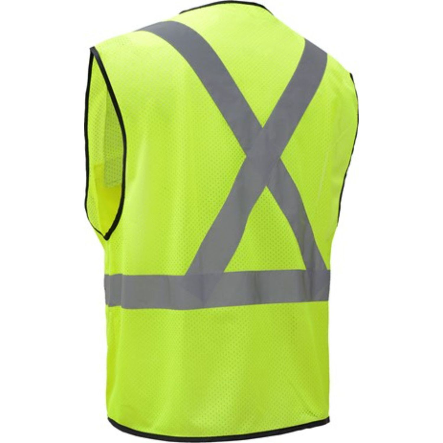 Class 2 rPET Dual Mic Tabs Safety Zipper Vest w/ Reflective X Back & 6 Pockets 5