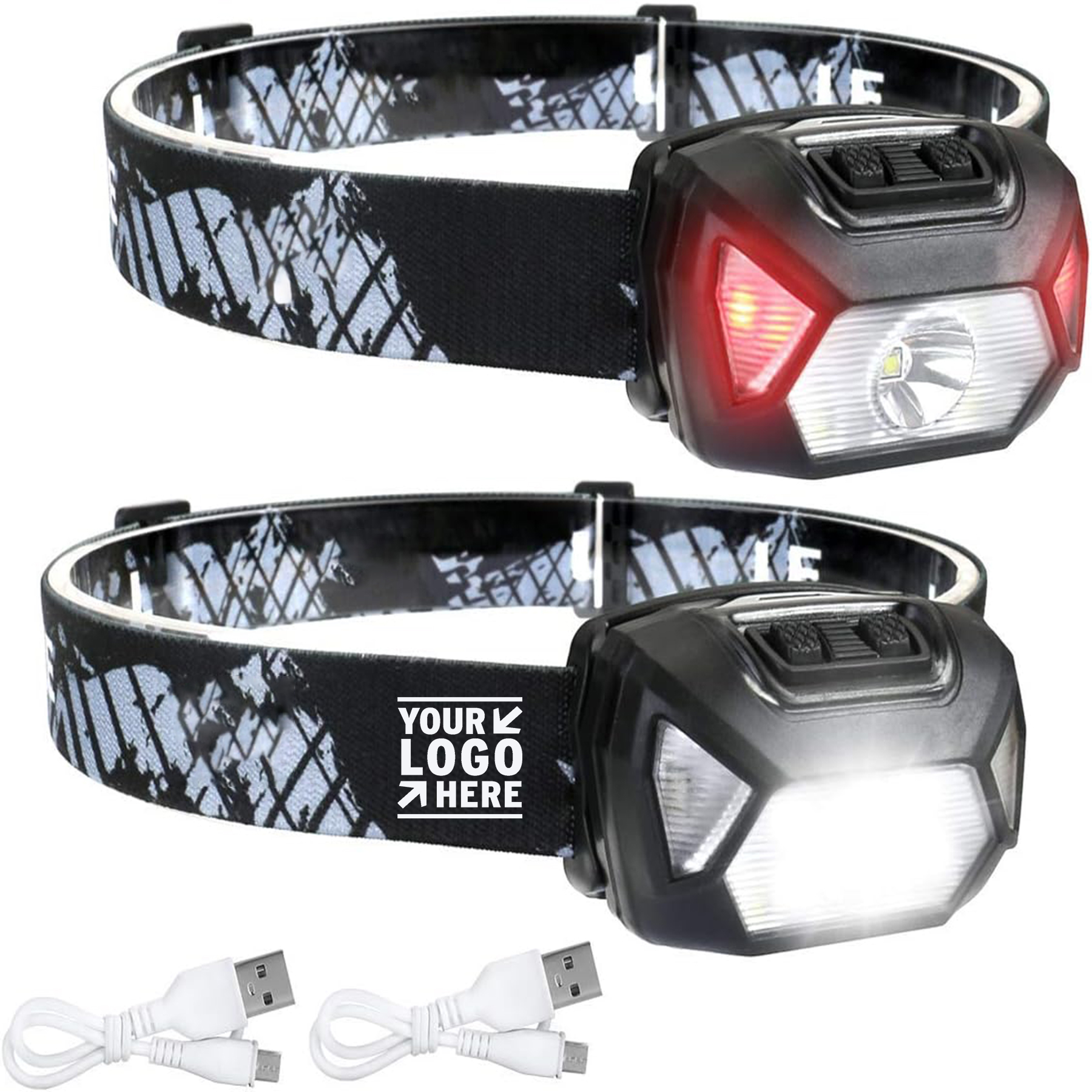 6 Modes LE 320014-2 Rechargeable IPX4 Waterproof Headlight Flashlight