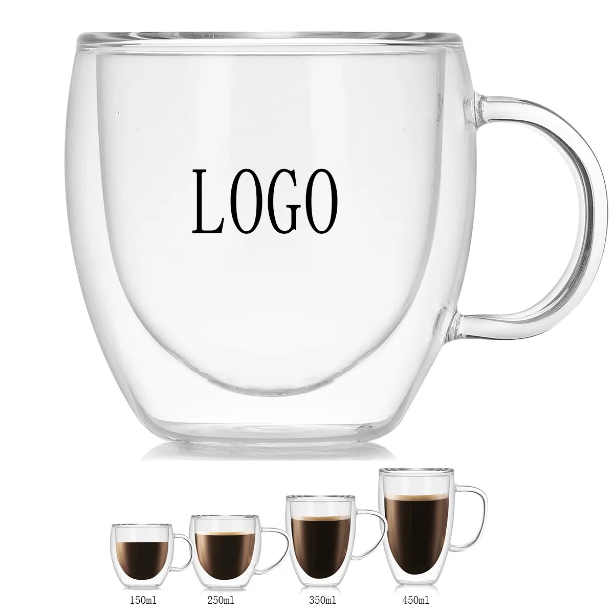 8.4oz Double Wall Glass Coffe Cup 2