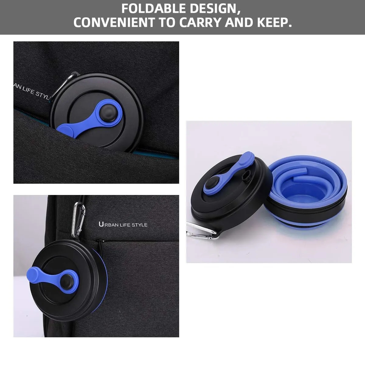 19oz Silicone Collapsible Travel Cup with Carabiner 5
