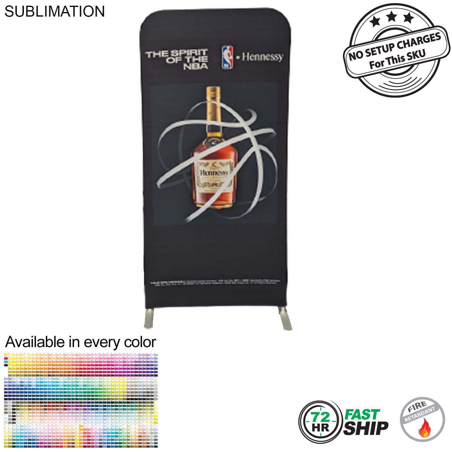 3'W x 78"H EuroFit Tension Fabric Banner Display Kit, Graphics Double Sided, NO SETUP CHARGE 8