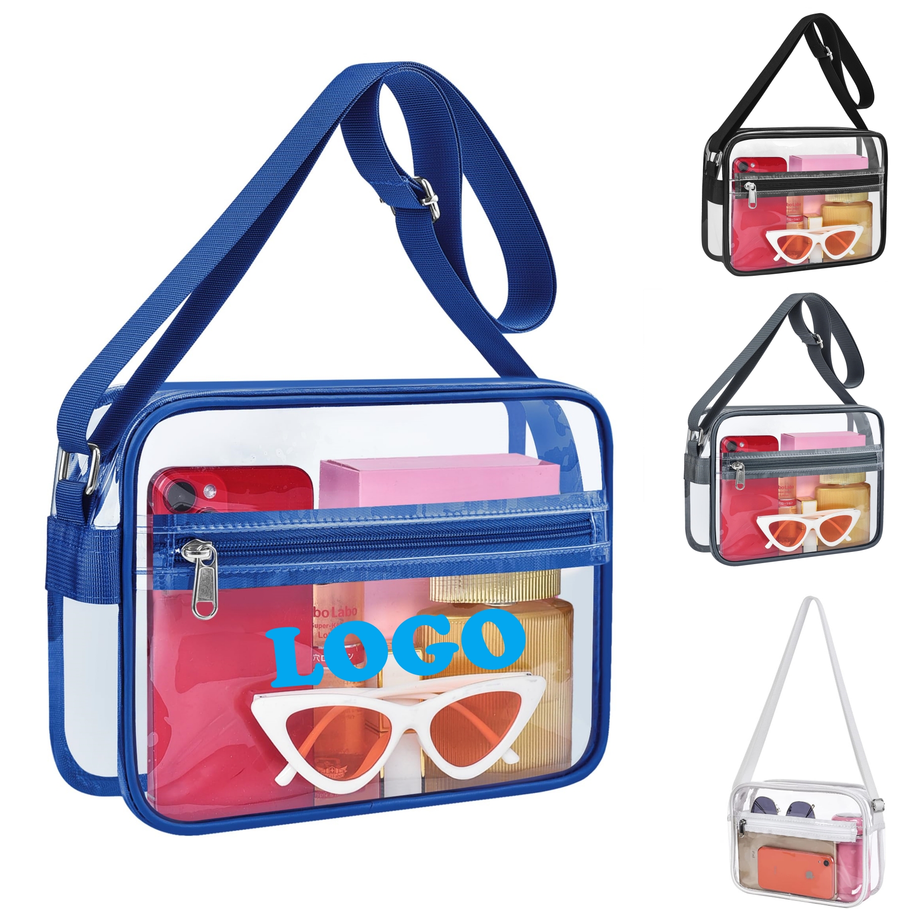 Clear Transparent PVC Crossbody Stadium Bag 1