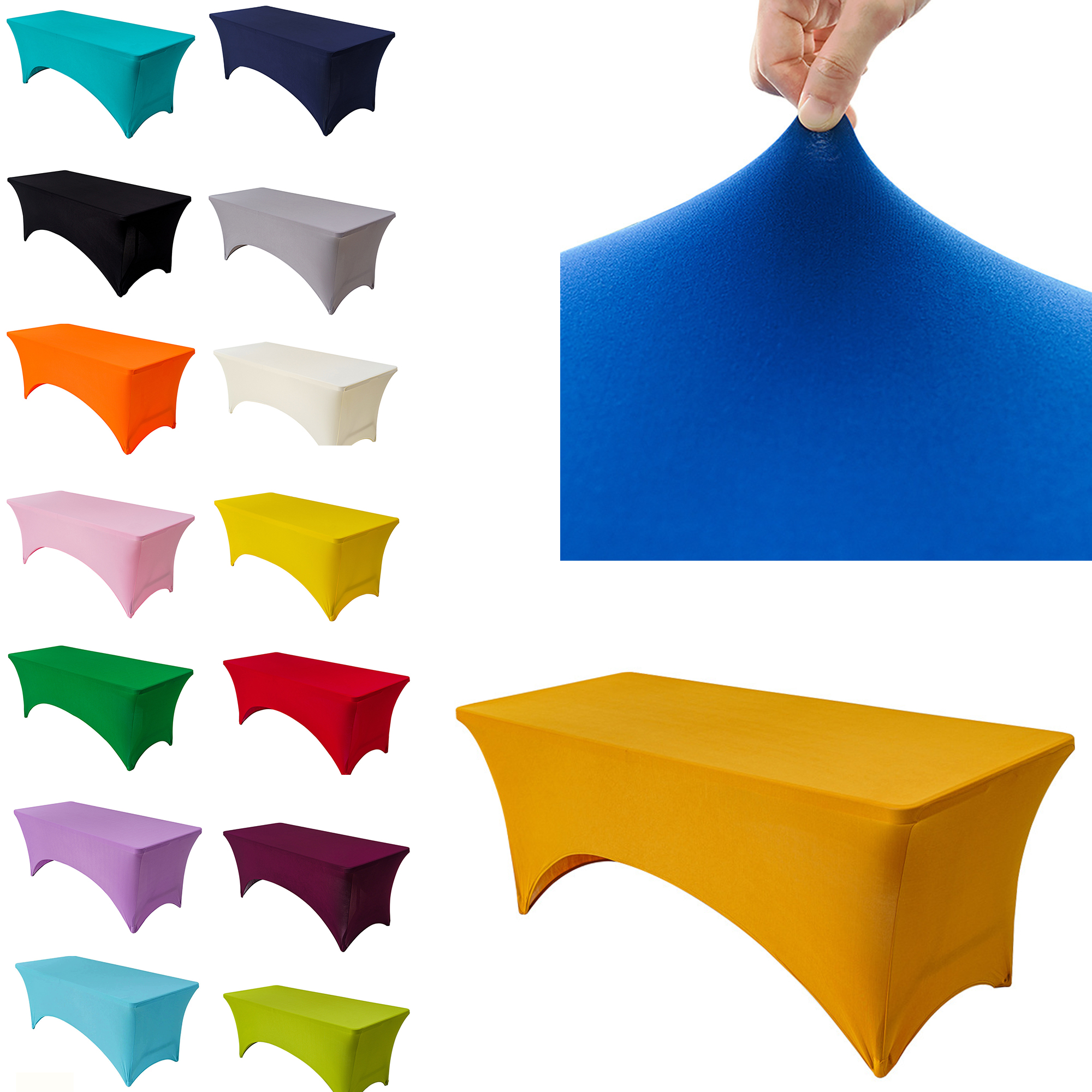 4FT Stretch Tablecloth Fits Rectangular Table Cover 2
