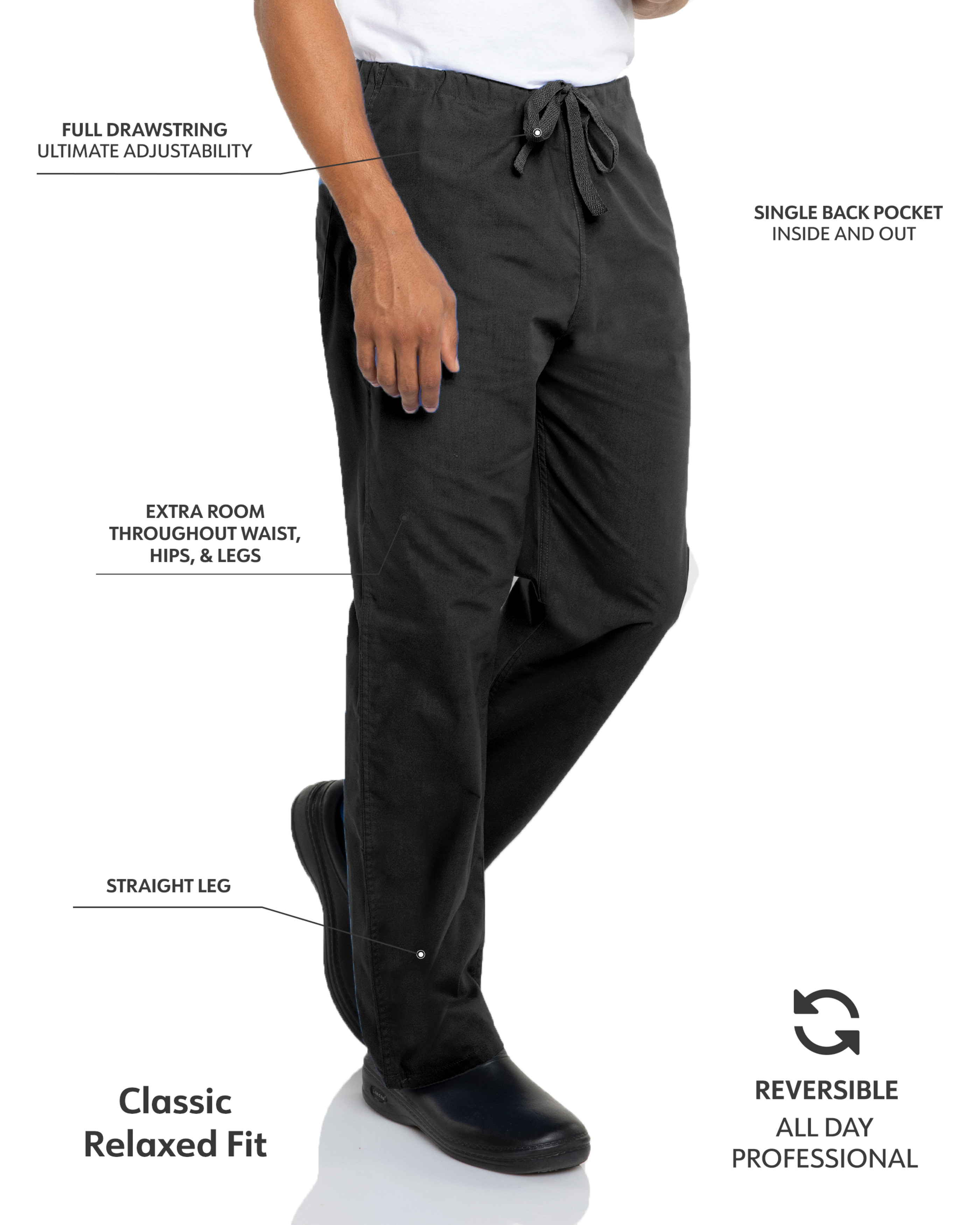 Landau - Essentials - Unisex One-Pocket Reversible High-Rise Waist Pant 32