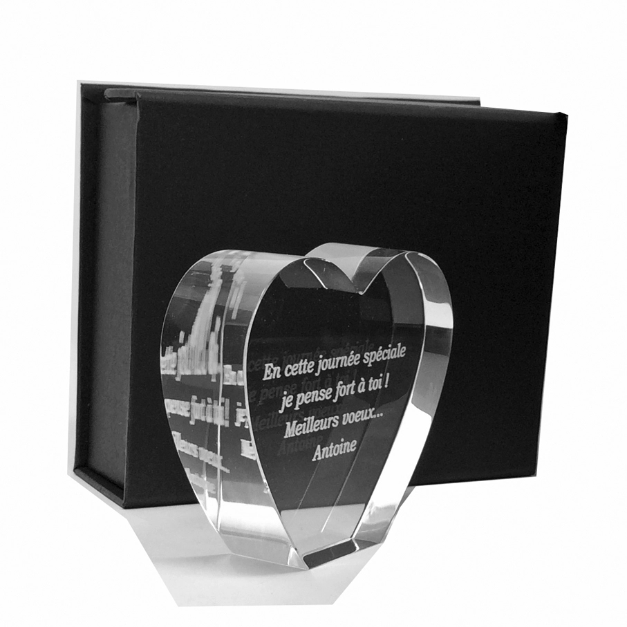 Romantic Heart Shaped Glass Paperweight 3