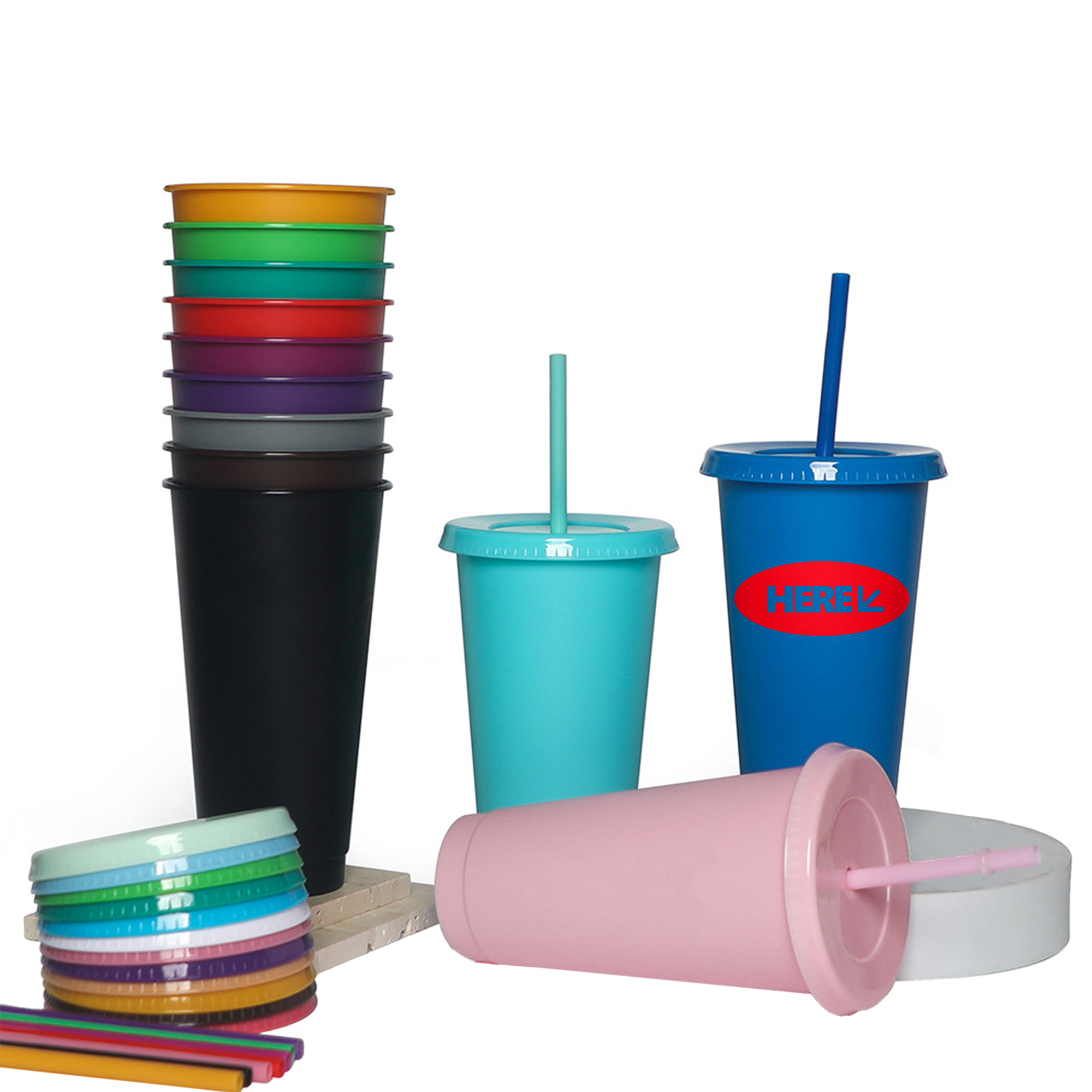 Durable Plastic Straw Stadium Drinking Cup 6