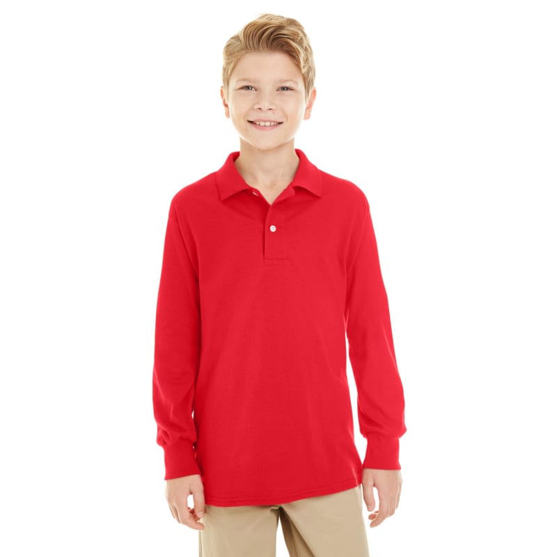 Jerzees Youth SpotShield™ Long-Sleeve Jersey Polo 5