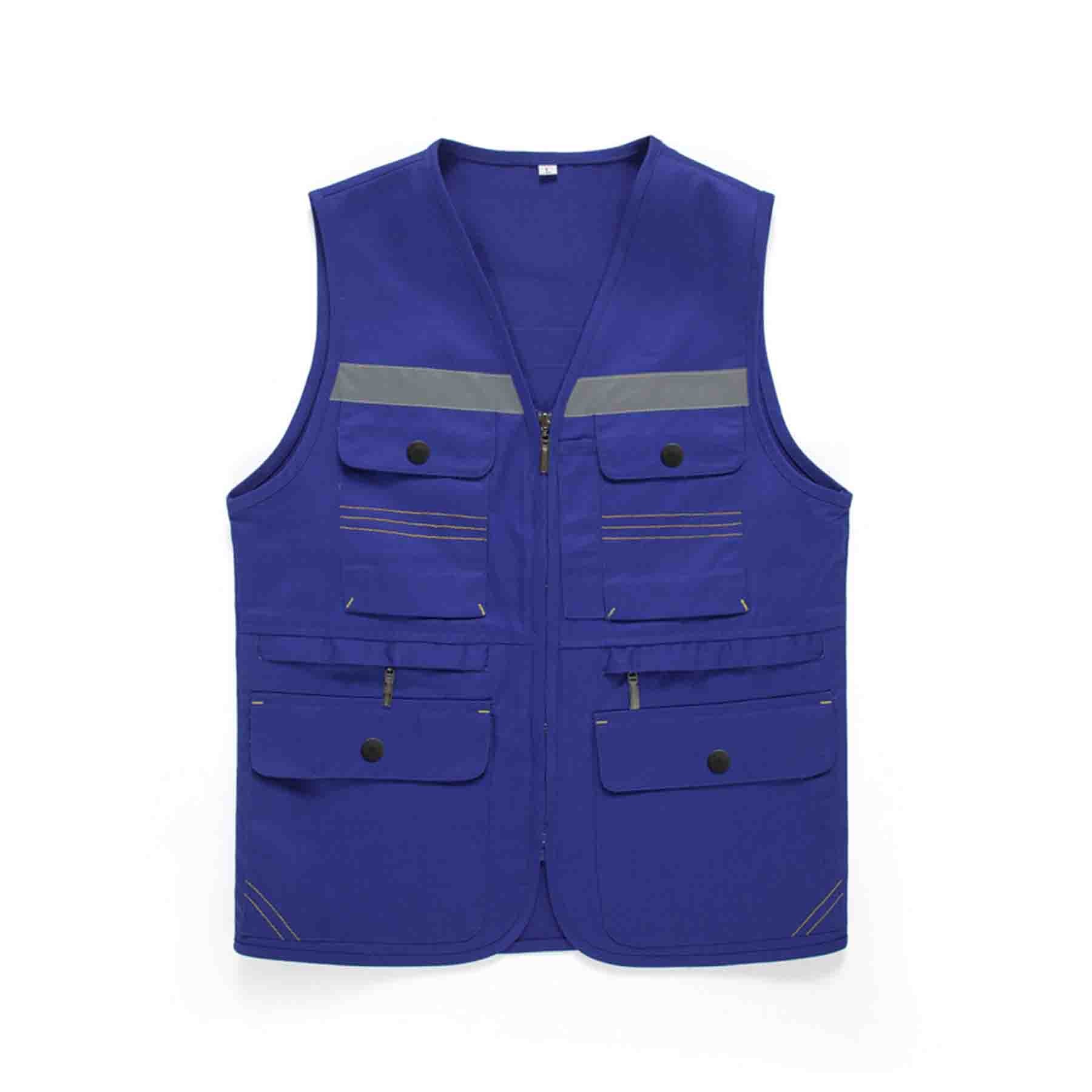 Multi Pocket Reflective Strip Safety Construction Vest 4