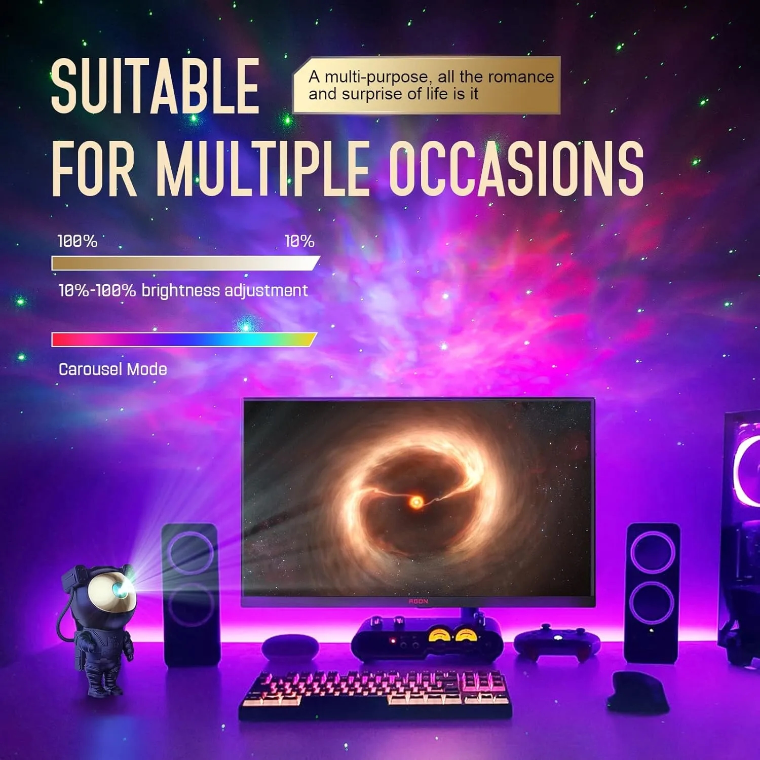 Adjustable Astronaut Galaxy Projector Night Light 6