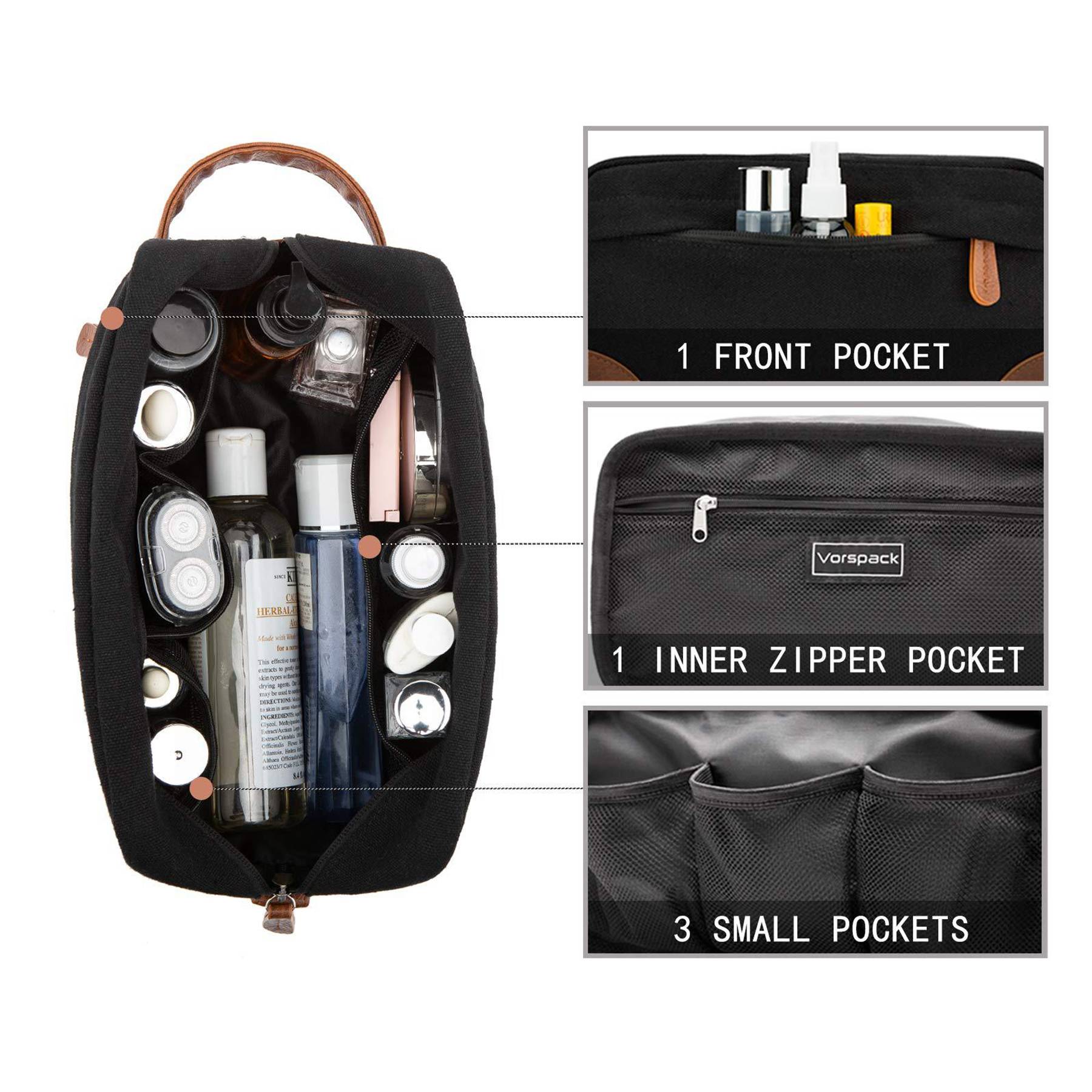 Canvas Waterproof Toiletry Hanging Cosmetic bag 5