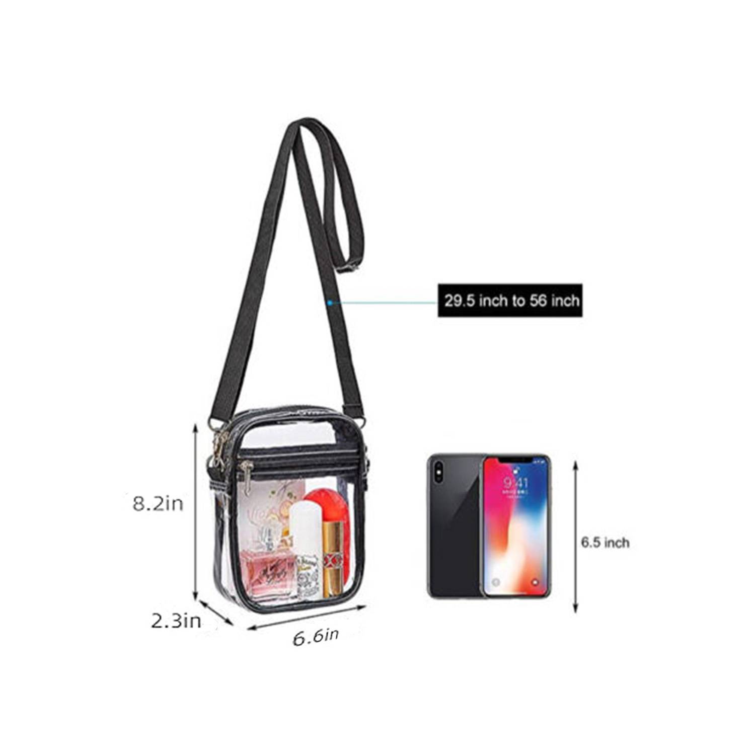 PVC Clear Crossbody Purse for women,With front pocket 7
