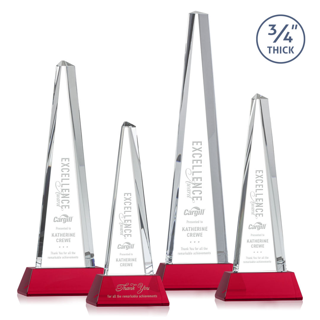 Majestic Tower Award on Newhaven Base - Red