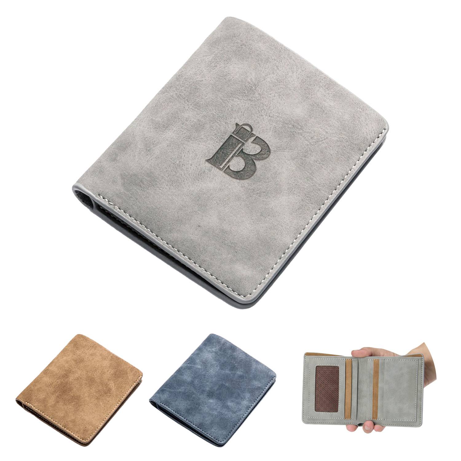 PU Leather Mens Slim Wallet with Money Clip 2