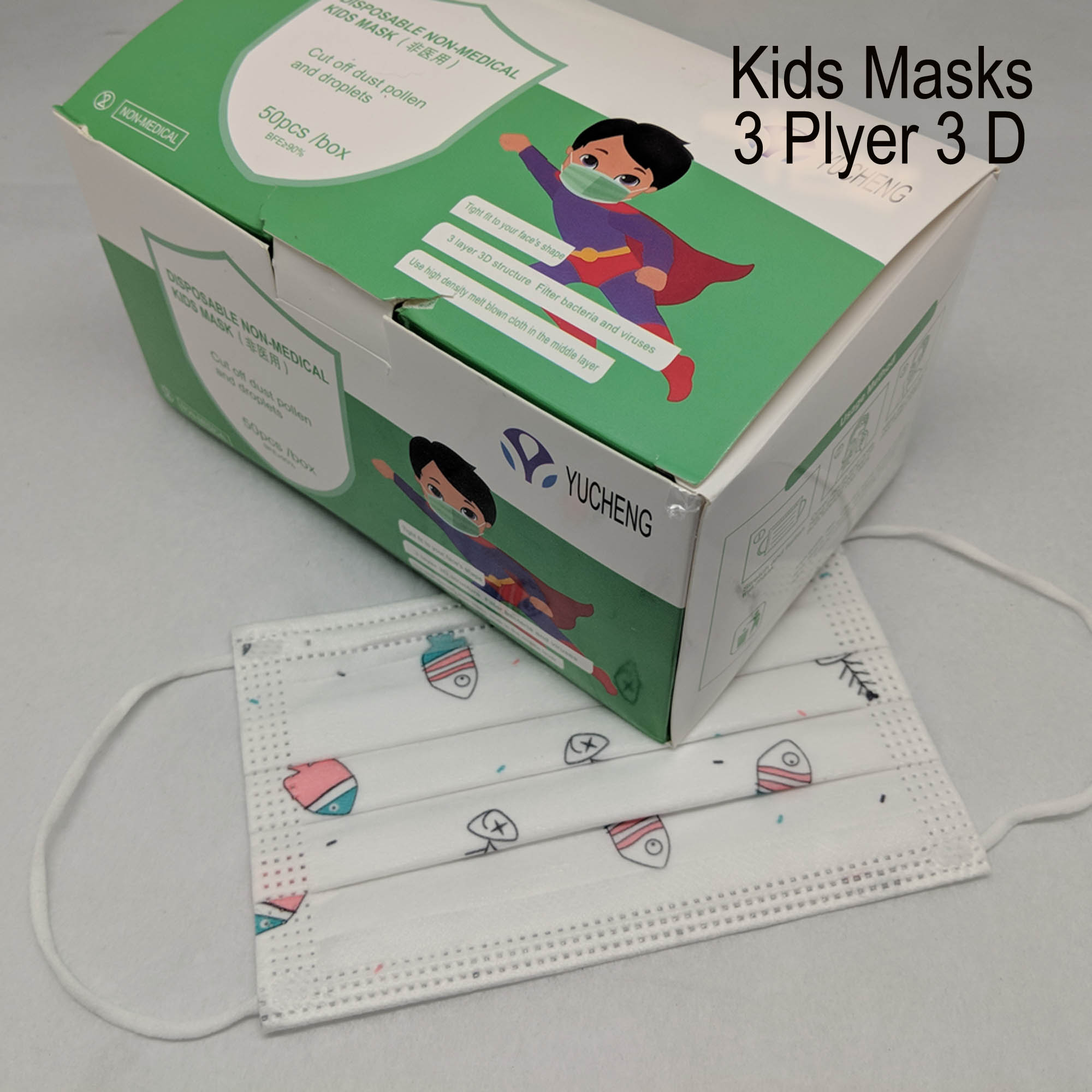 Children 3 Layer 3 DFace Mask (50 pcs Pack) 1