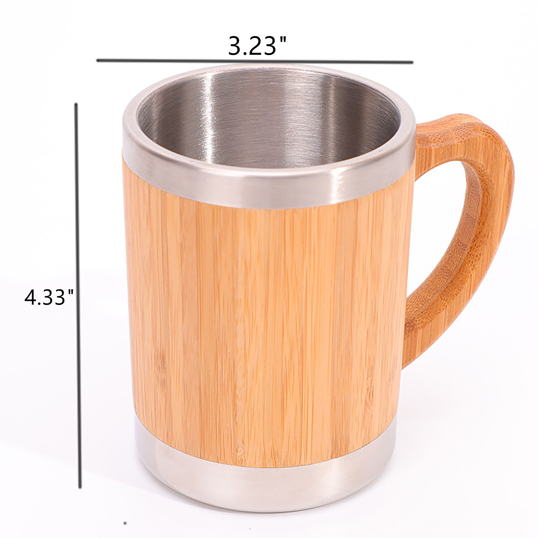 Stainless Steel Bamboo Coffee Mug 2