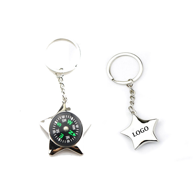Metal Star Compass Keychain 2