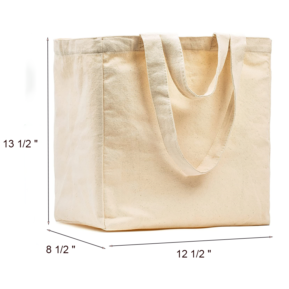 Poly-Cotton Canvas Grocery Tote Bag, custom tote bag with logo imprint 7