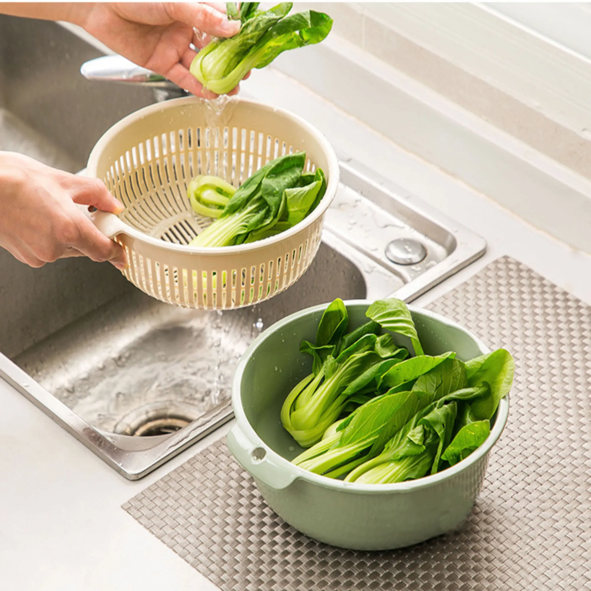 Double round drain basket 3