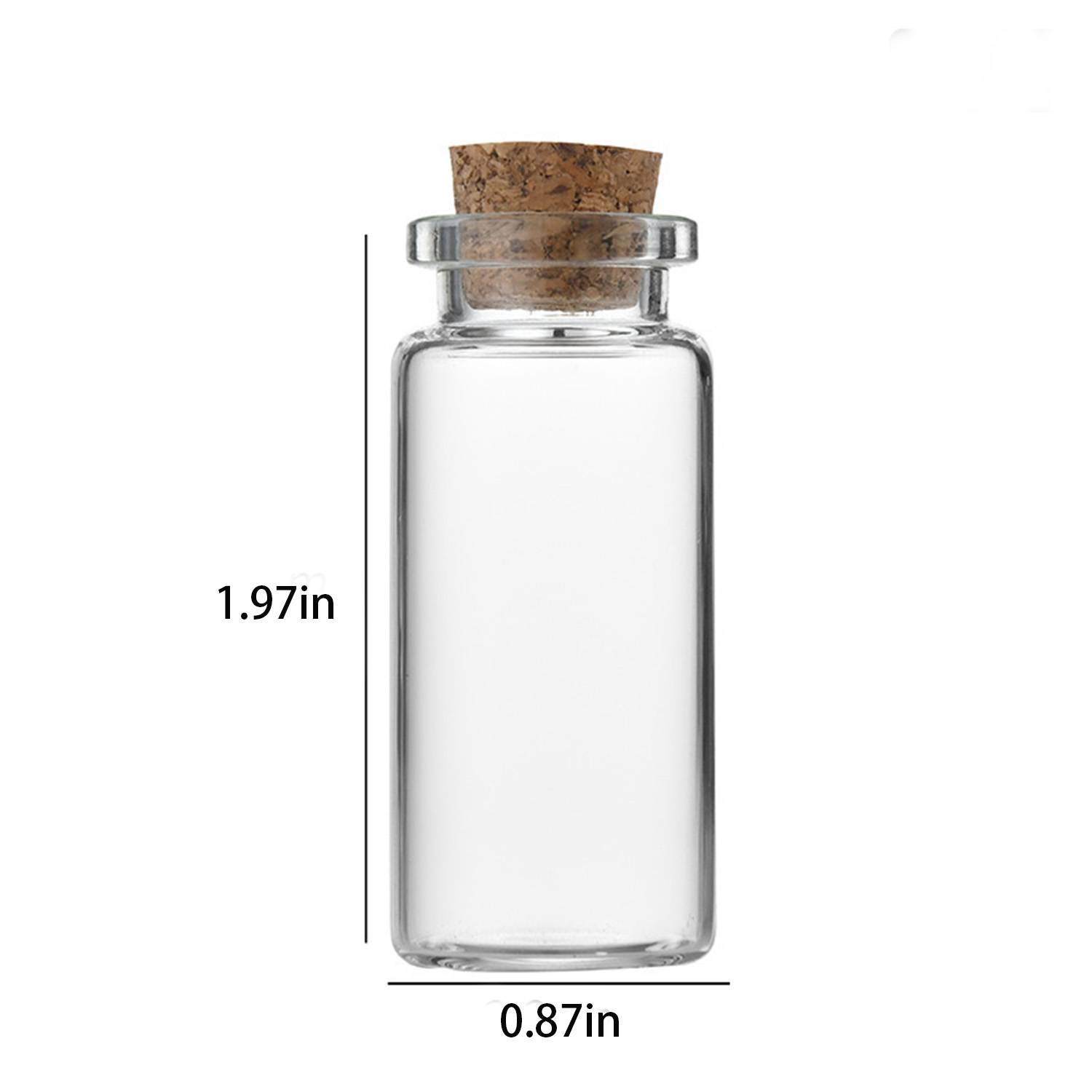 0.4oz Clear Borosilicate Glass Tube Bottle w/ Wood Stopper 4