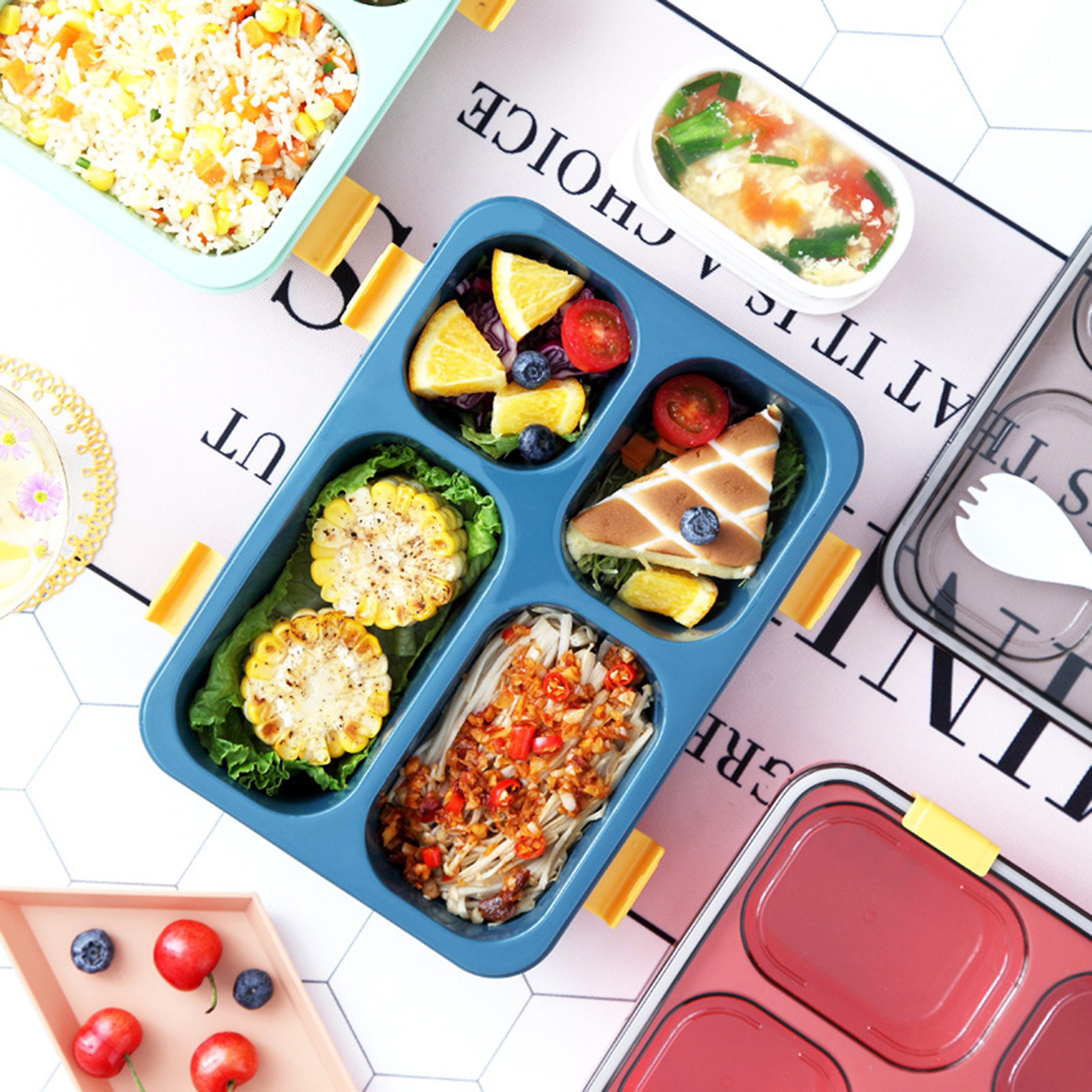 4 Compartment Containers Lunch Box 4