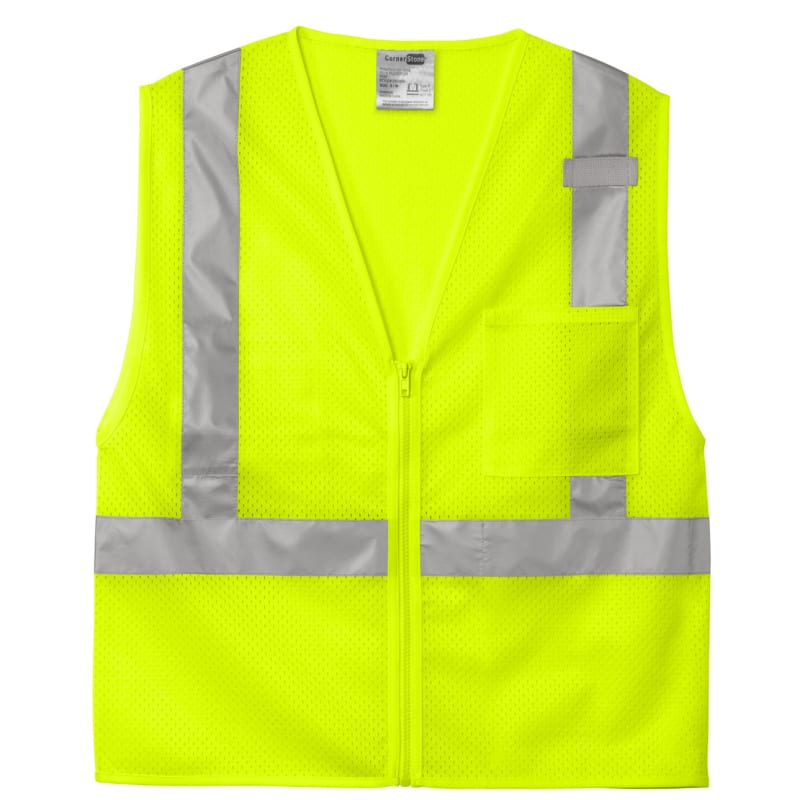 CornerStone ANSI 107 Class 2 Mesh Zippered Vest. 10