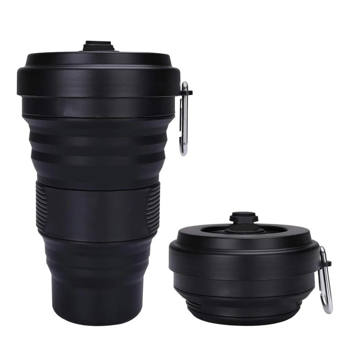 19oz Silicone Collapsible Travel Cup with Carabiner 2