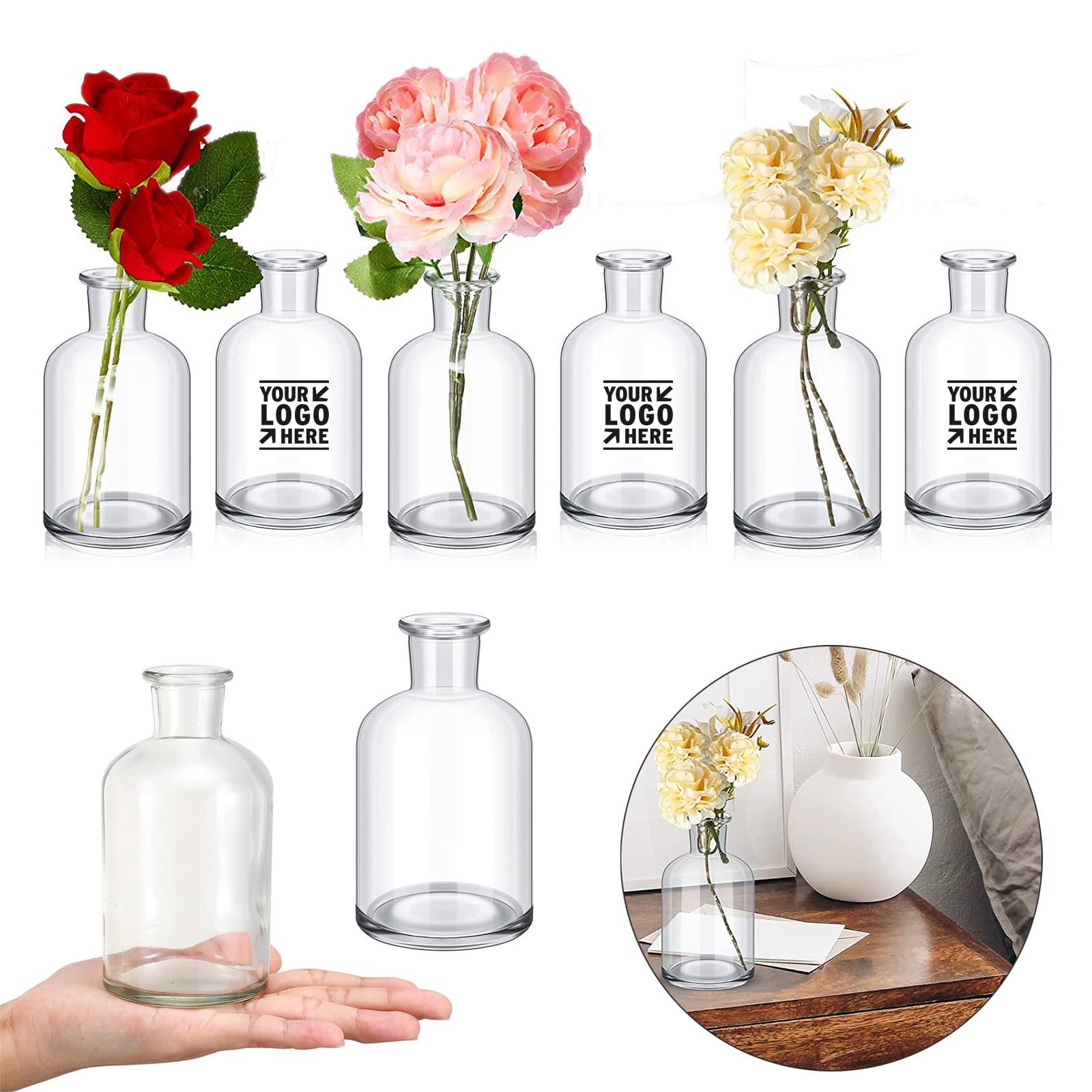 Clear Glass Bud Vase 2