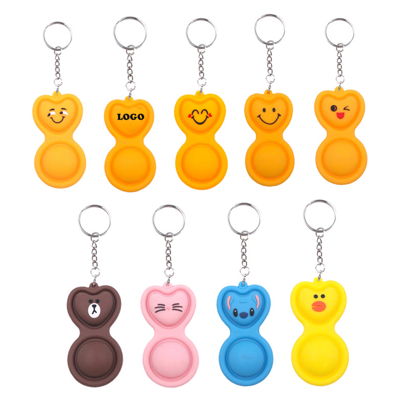 2 Bubbles Push Pop Fidget Sensory w/Keychains 2