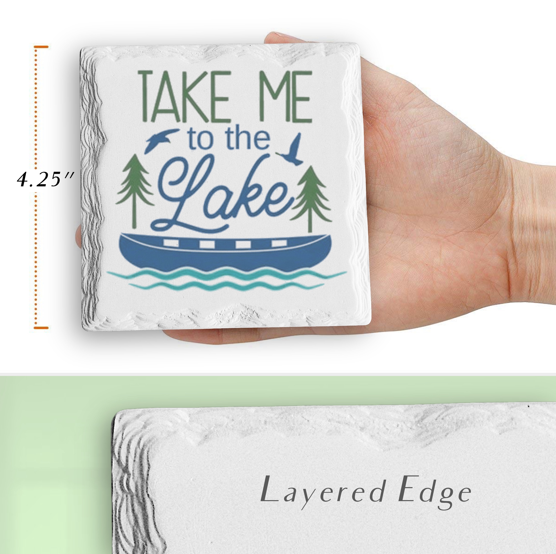 Square Layered Edge Absorbent Stone Coaster 9