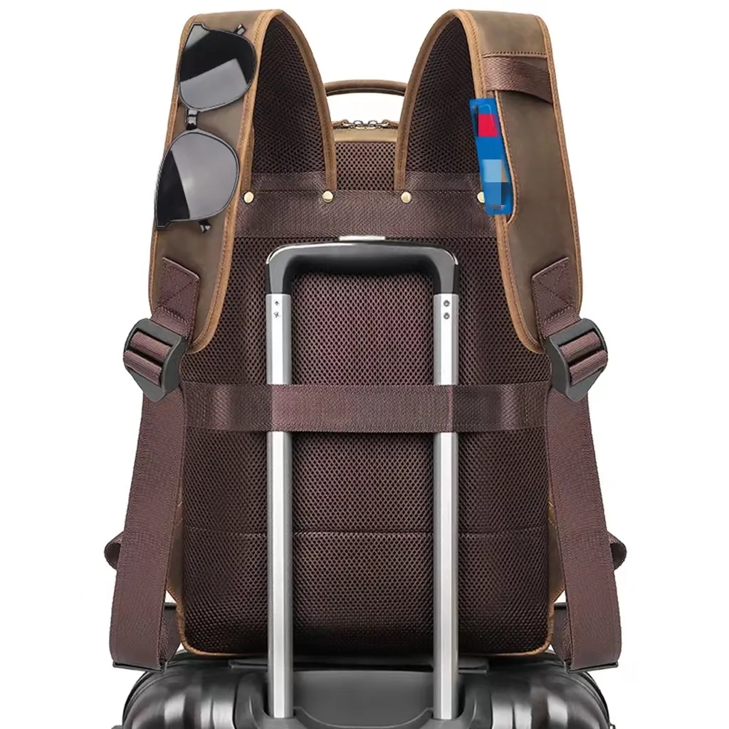 Vintage Genuine Leather 15.6 Inch Laptop Backpack 7